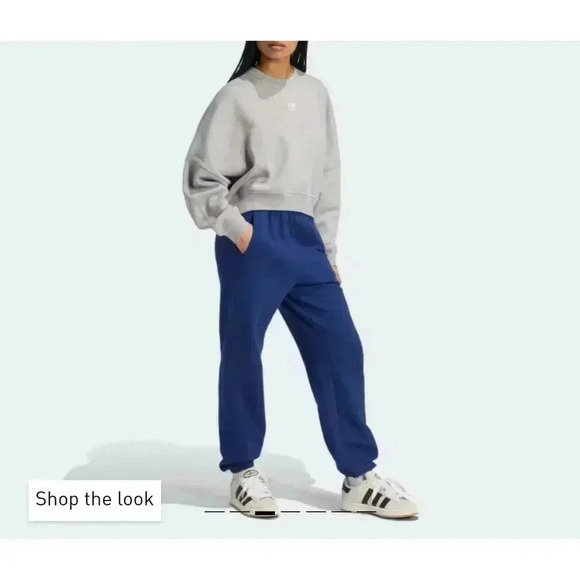 Adidas ESSENTIALS CREW FLEECE SWEATSHIRT Size L - Picture 4 of 10